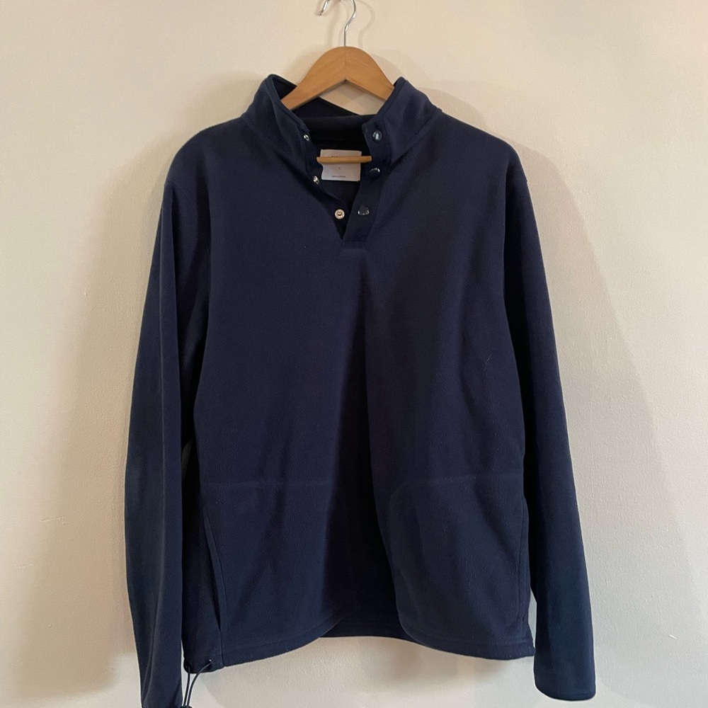Old Navy Blue Fleece Sweater | Men’s Size L | Comfy With Side Pockets